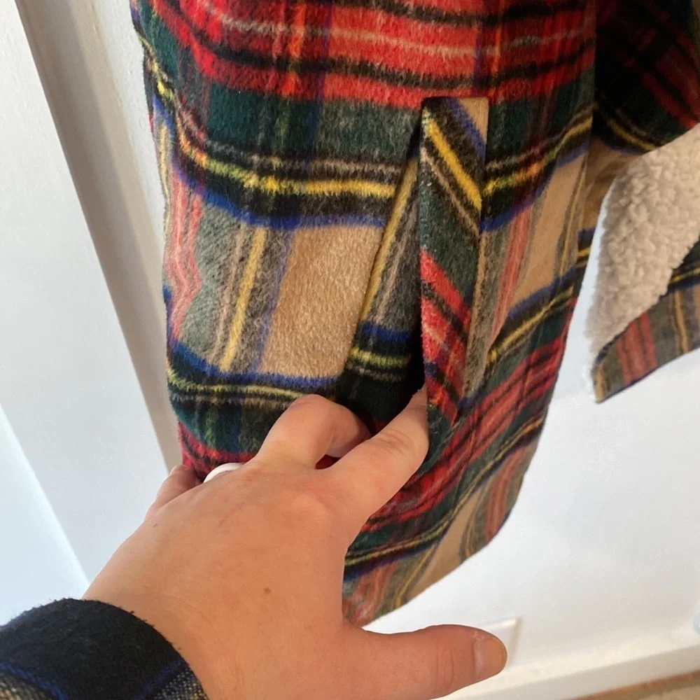 MAURICES plaid open front vest